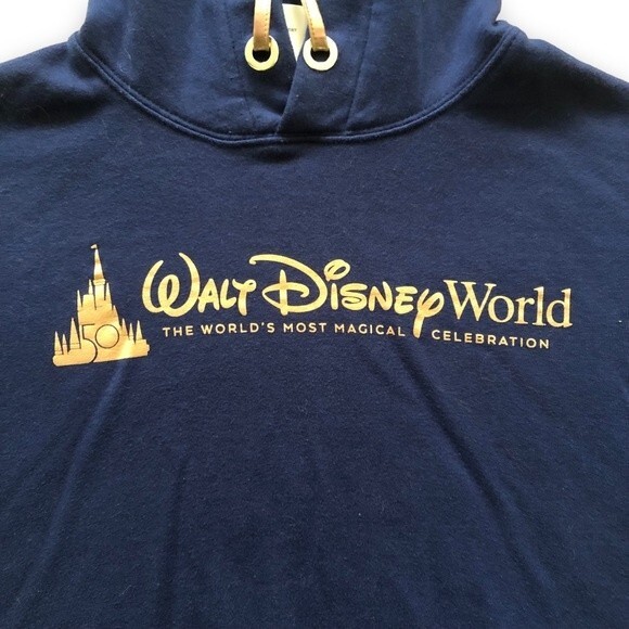 Walt Disney World 50th Anniversary Pullover Cropped Hoodie for Women Size Small - Picture 2 of 7